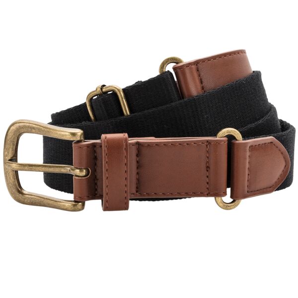Faux leather and canvas belt Thumbnail